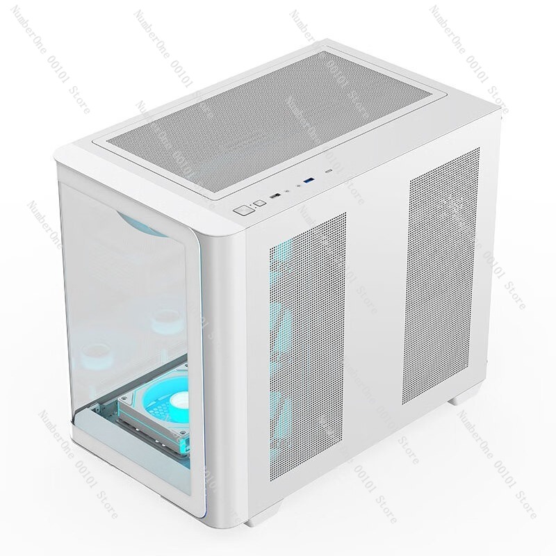 Pc Chassis - パノラマ曲面ガラスデスクトップPCケース ATXミッドタワーゲーミングコンピューターシャーシ フルビューサイドウィンドウ 360mm水冷クーラー対応