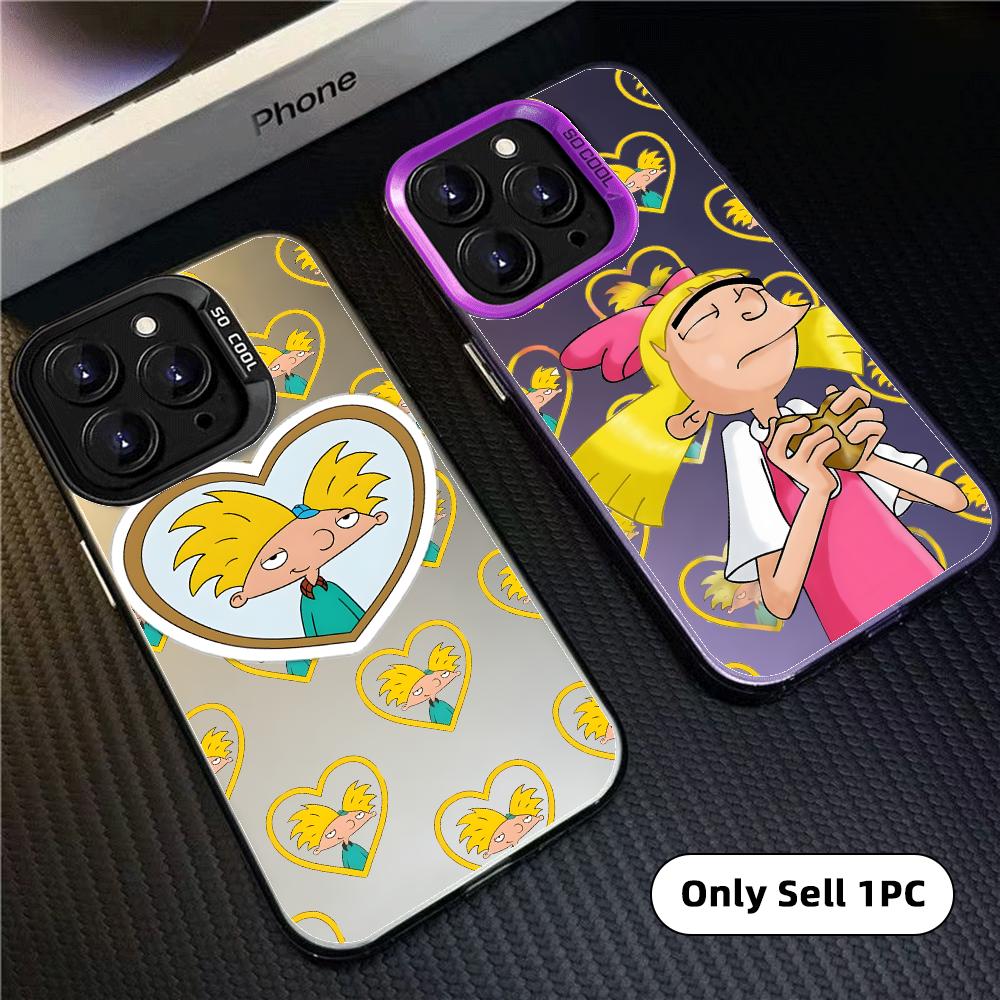 Matte Pc Case - 漫画「ヘイ・アーノルド！」 iPhone 18、17、16、15、14、13、12、11 Pro Max、Air対応、カラフルなマット加工のレーザーオーロラデザインのスマホケース。
