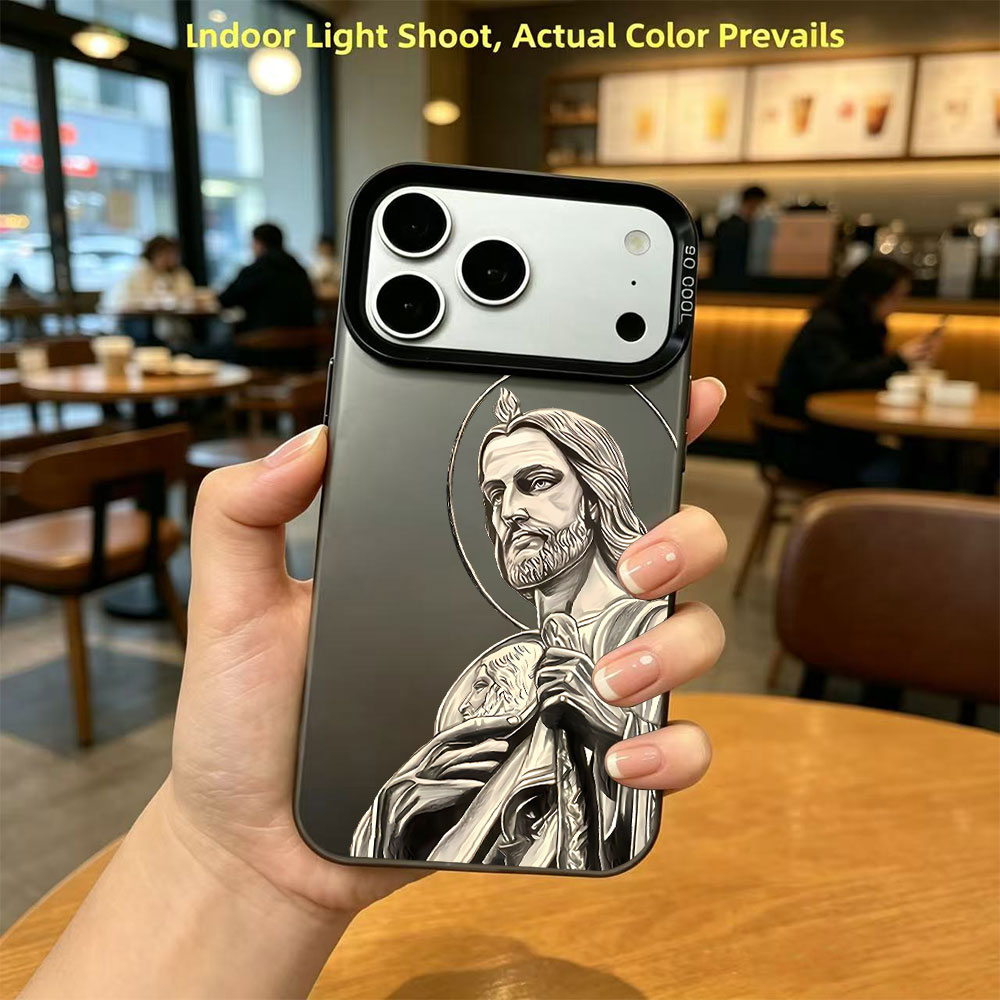 Mini Pc Case - サン・ジュダス・タデオ柄デザインのiPhoneケース（iPhone 18、17、16、15、14、13、12、11 Pro、Xs Max、Plus、Air、Mini、XR、X、17e、16e対応）保護カバー